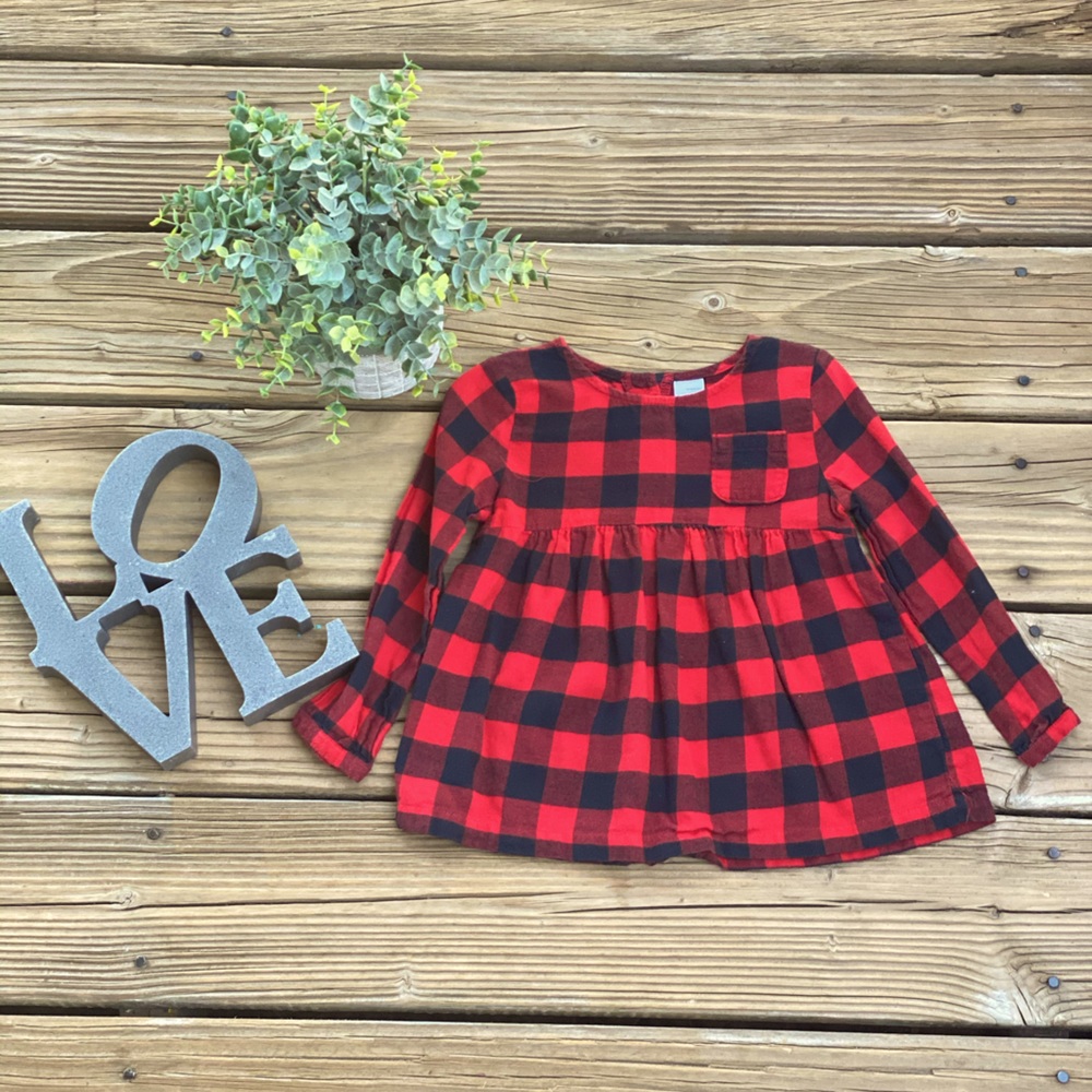 Checkered Red/Black Blouse Sz 3T